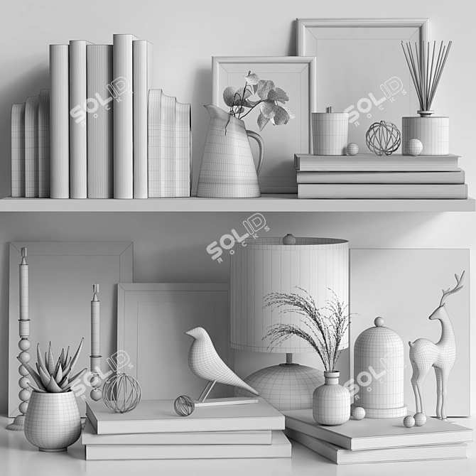 Vintage Decorative Set: 26 Pieces 3D model image 6