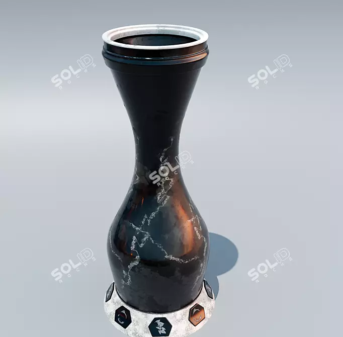 Elegance in Glass: Decorative Vase 3D model image 1