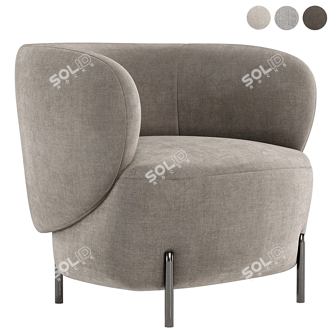 Modern LABIMBA Armchair: 3 Color Options, Multiple Formats 3D model image 2