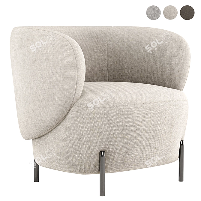 Modern LABIMBA Armchair: 3 Color Options, Multiple Formats 3D model image 3