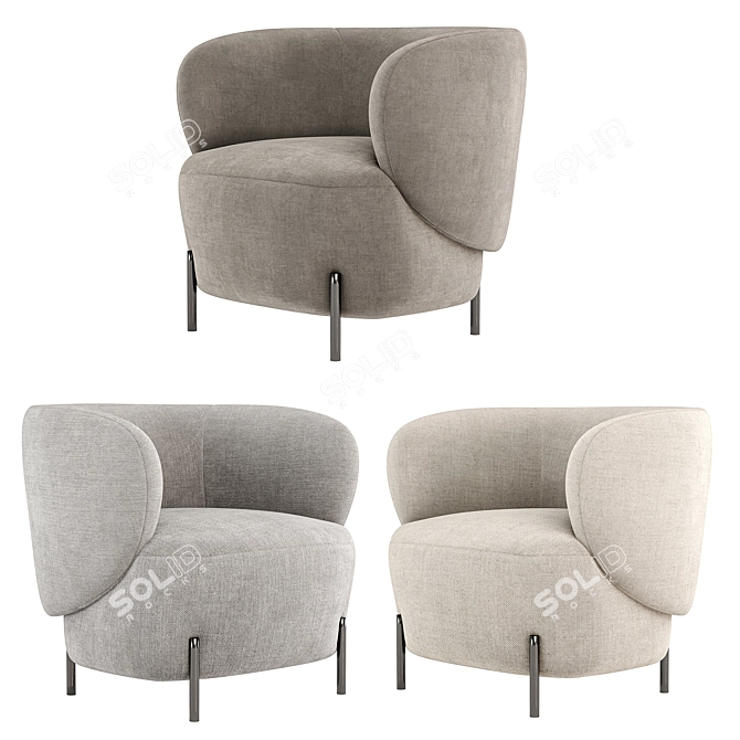 Modern LABIMBA Armchair: 3 Color Options, Multiple Formats 3D model image 4