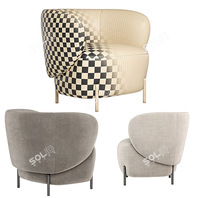 Modern LABIMBA Armchair: 3 Color Options, Multiple Formats 3D model image 5