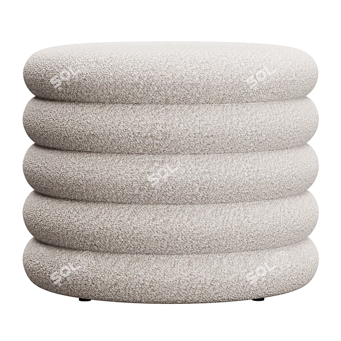 Cozy Boucle Storage Ottoman 3D model image 2