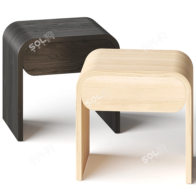 Sleek Natural Floating Nightstand 3D model image 1