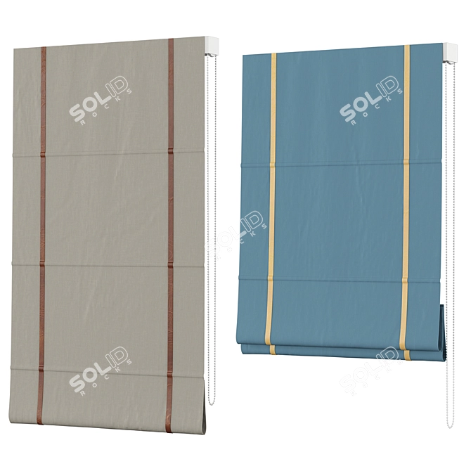 Elegant Roman Curtains: Transform Your Space 3D model image 2