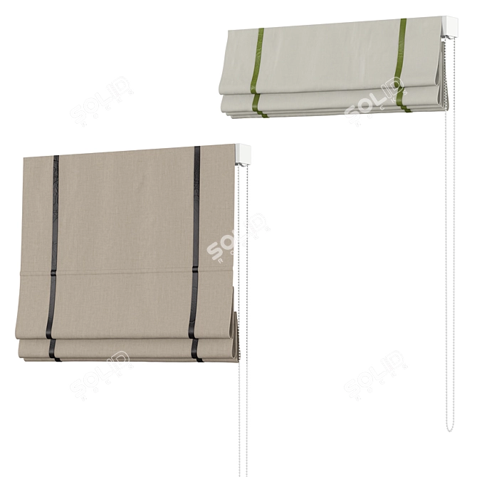 Elegant Roman Curtains: Transform Your Space 3D model image 3