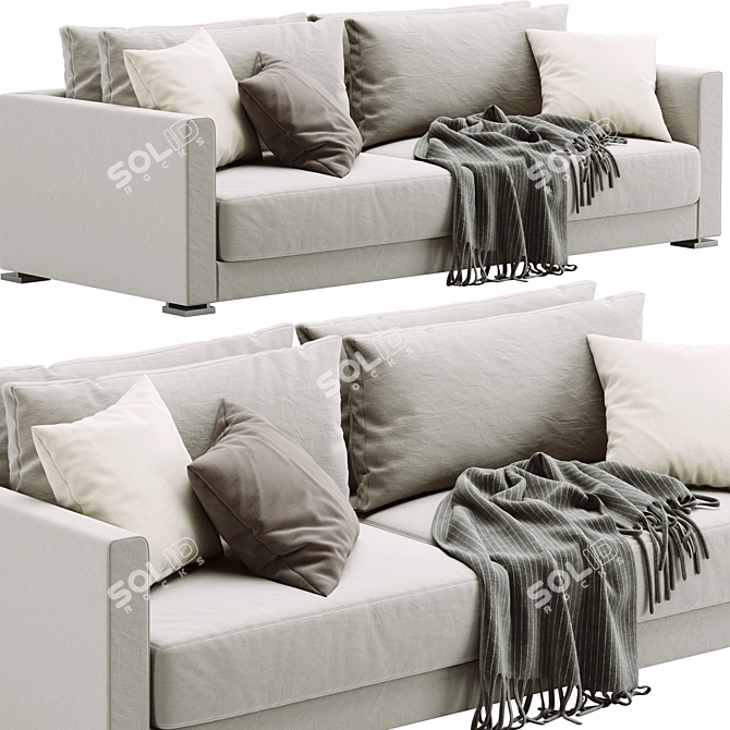 Bristol Poliform: Stylish & Compact Sofa 3D model image 2