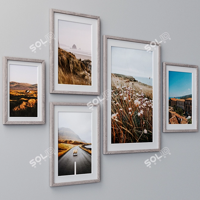 Modern Wall Paintings Set 1381 3D model image 2