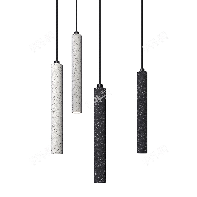 Terrazzo Concrete Ceiling Lamp, Bentu Design 3D model image 1