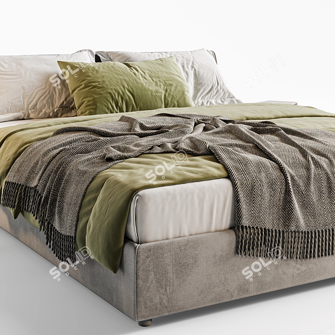 Elegant Meridiani Louis Bed - Stylish Comfort for Your Bedroom 3D model image 2