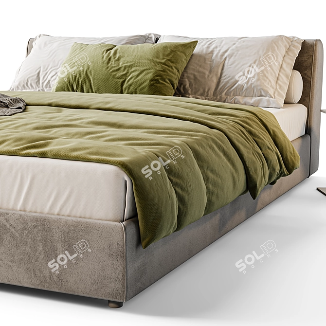 Elegant Meridiani Louis Bed - Stylish Comfort for Your Bedroom 3D model image 5