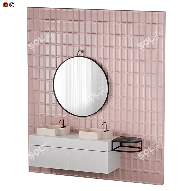 Modern 3D Bathroom Design 3D model image 1