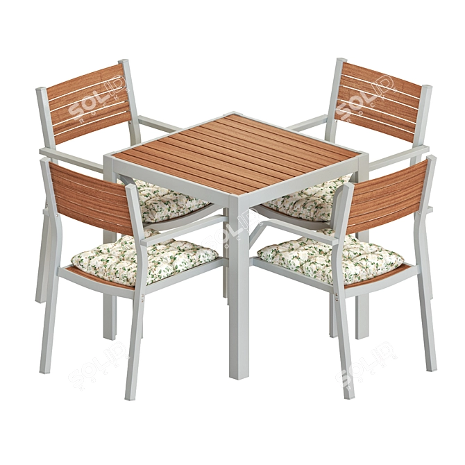 Modern Outdoor Dining Set 3D model image 2
