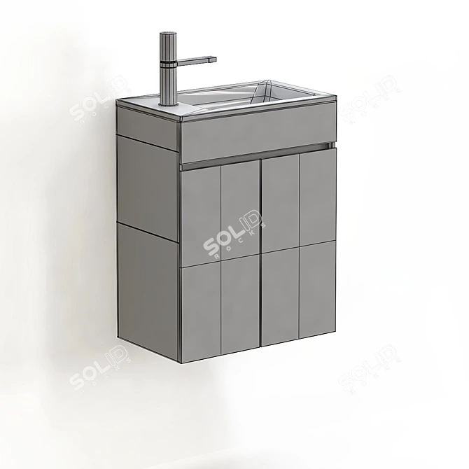 Sleek Zen Bathroom Sink 3D model image 2