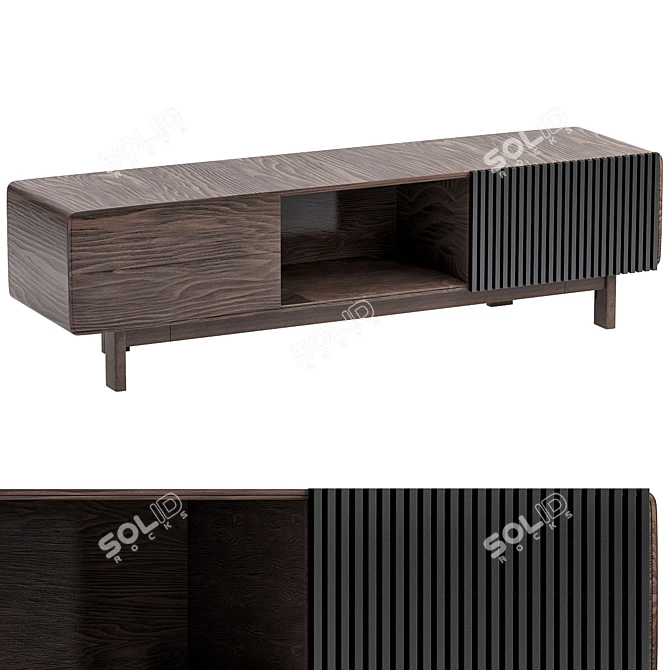 Sleek TV Stand: SLITHER 3D model image 1