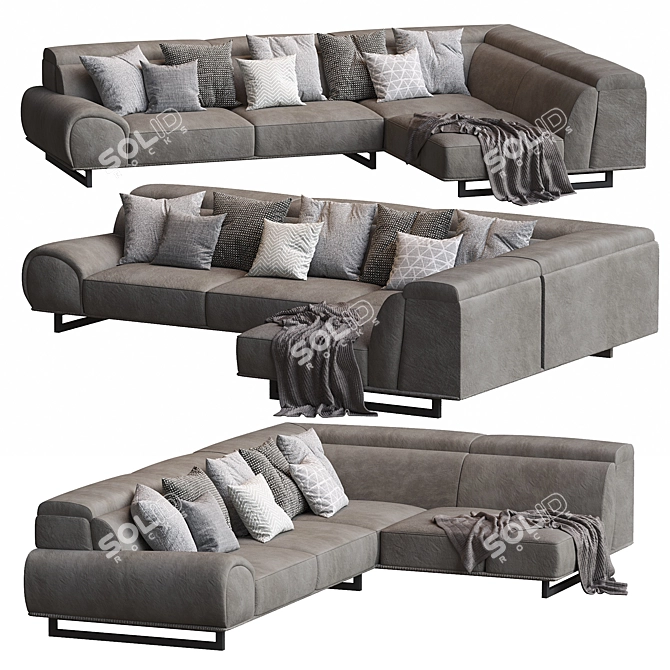 Romantic Corner Sofa – Corona Rendezvous 3D model image 1