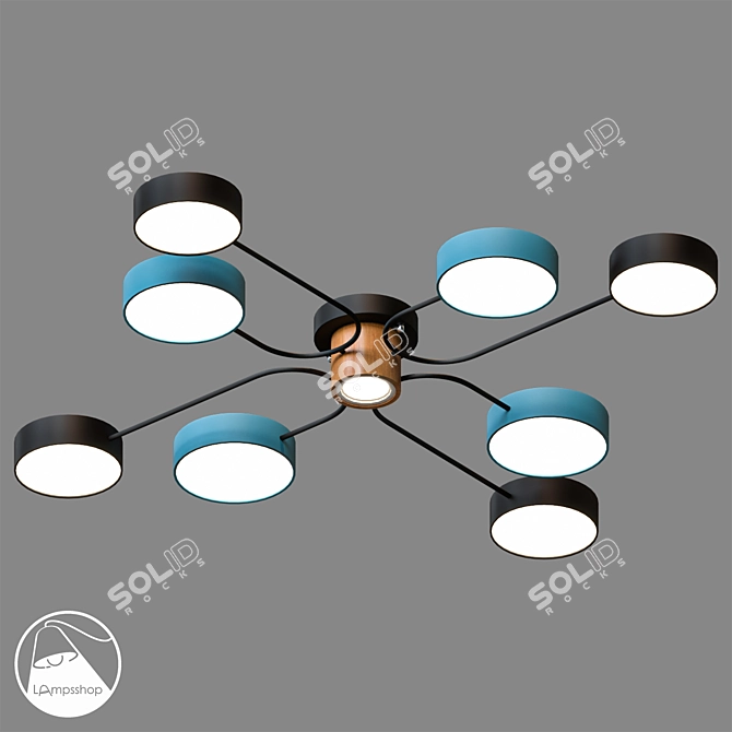 Asmera Chandelier: Elegant Illumination at LampsShop 3D model image 1