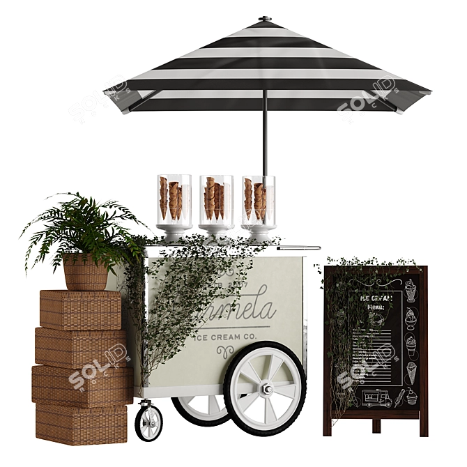 Mini Ice Cream Cart 2014 3D model image 2