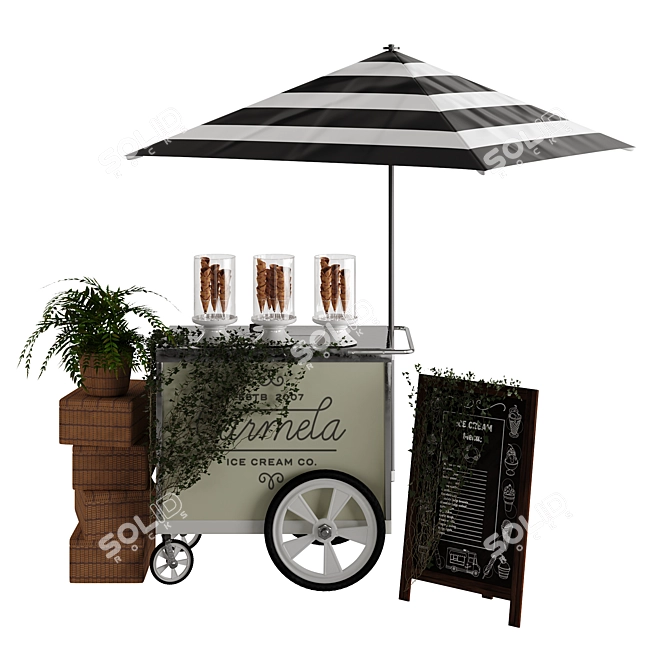 Mini Ice Cream Cart 2014 3D model image 3