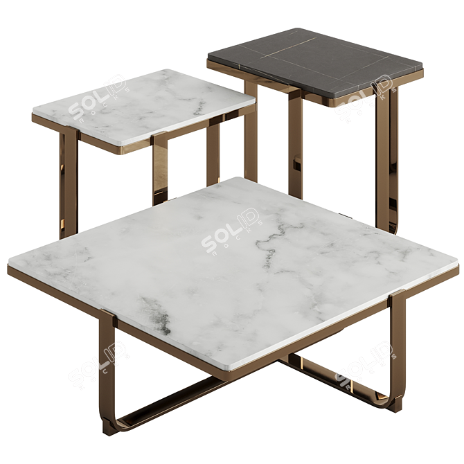 Elegant Fendi Infinity Coffee Table 3D model image 3