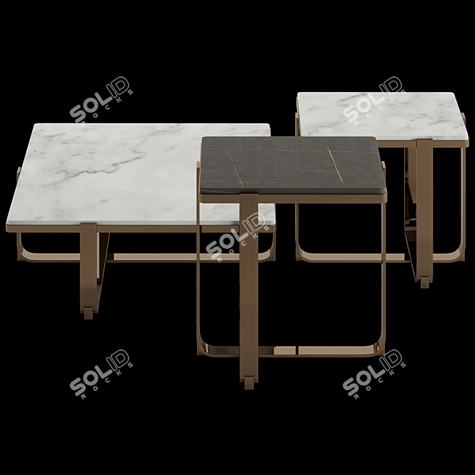 Elegant Fendi Infinity Coffee Table 3D model image 4