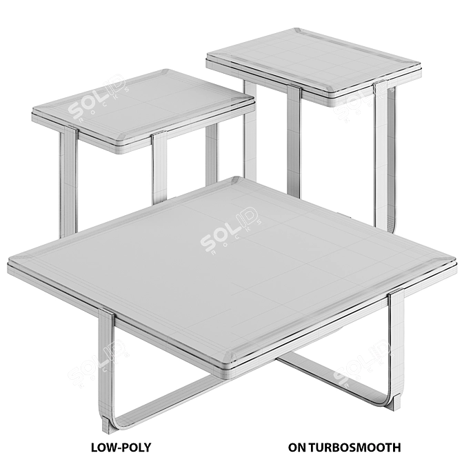 Elegant Fendi Infinity Coffee Table 3D model image 5