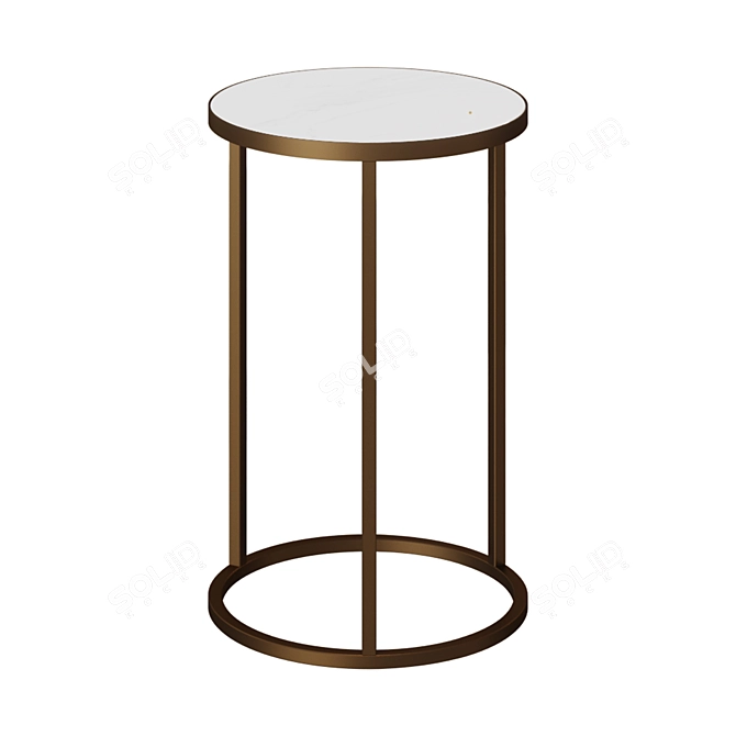 Round Gray Console Table 3D model image 1