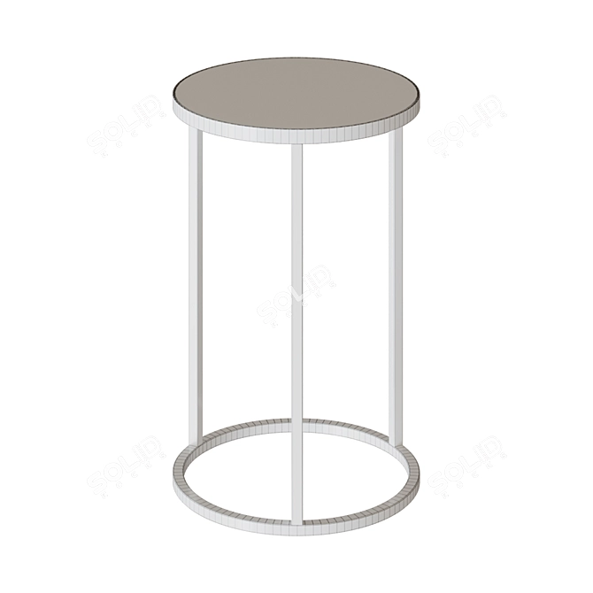 Round Gray Console Table 3D model image 2