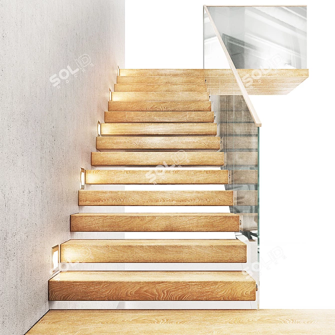 Elegant Staircase Design 3D model image 4