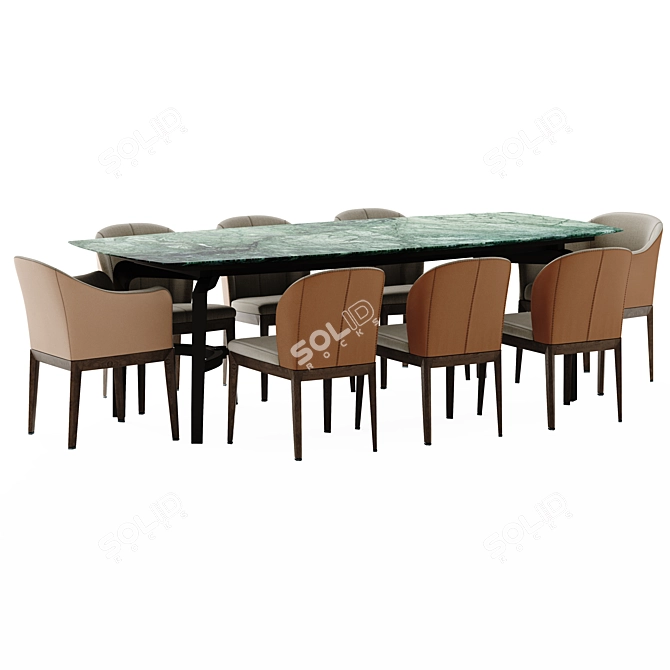 Giorgetti Blade Dining Set 3D model image 1