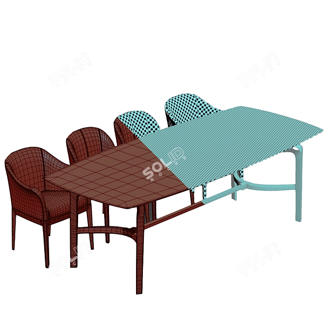 Giorgetti Blade Dining Set 3D model image 5