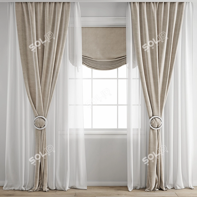 Home Decor Curtain Bundle 3D model image 1