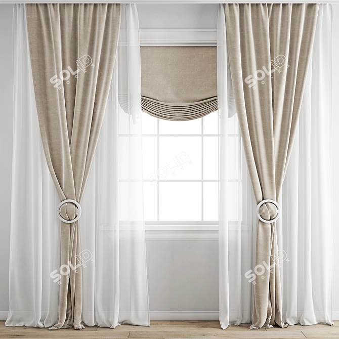 Home Decor Curtain Bundle 3D model image 7