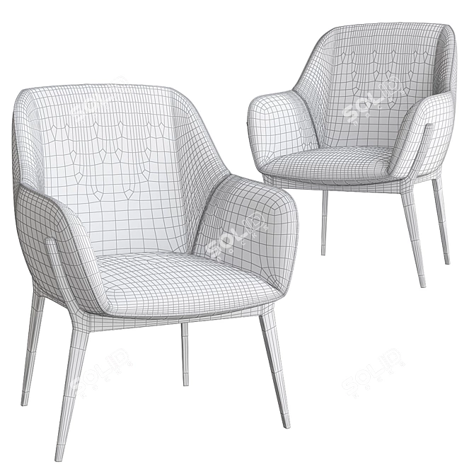 Cozy Nest Lounge Chair 3D model image 2