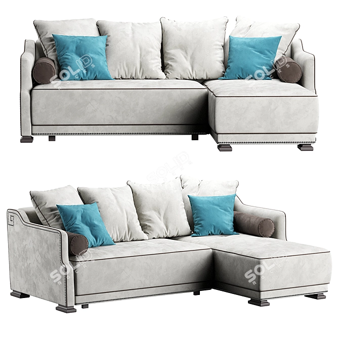 Fusion Furman Corner Sofa: Sleek and Versatile 3D model image 2