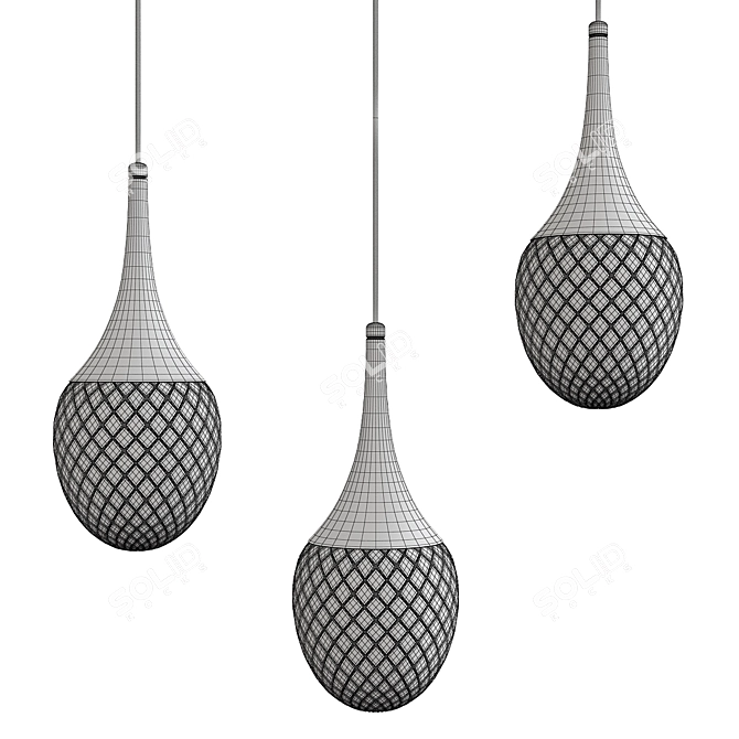 Elegant Bella Mini Pendant Light 3D model image 2