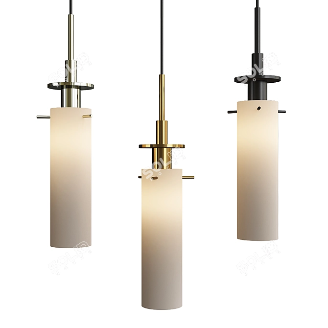 Elegant Candle Pendant Light 3D model image 1