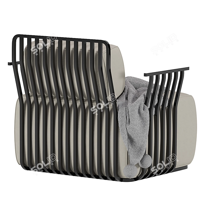 Modern Grill Lounge Armchair 3D model image 2