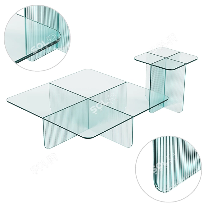 Sleek Glass Tables - 2 Models 3D model image 1