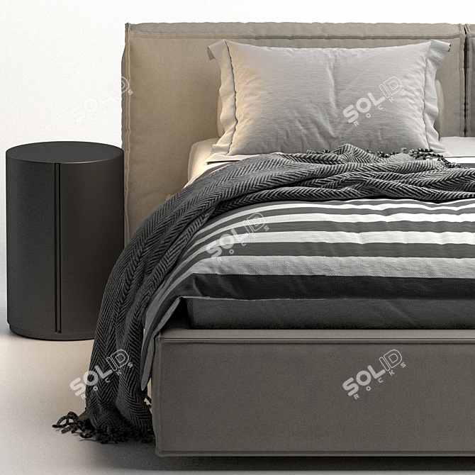 Minimalist Comfort Bed 3D model image 5