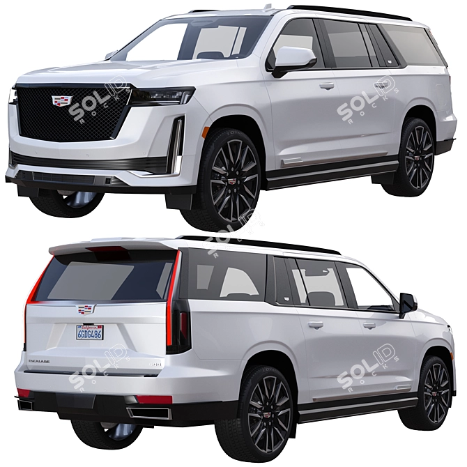 Cadillac Escalade ESV Sport: Futuristic Luxury 3D model image 1