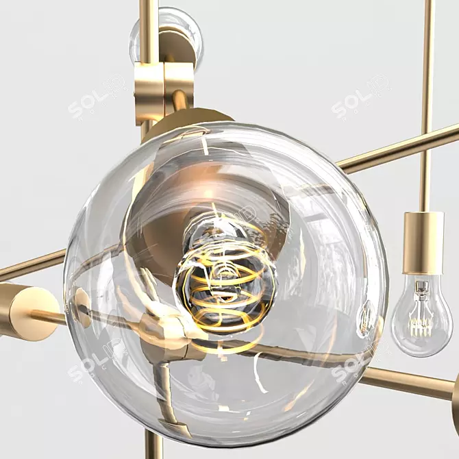 Vintage Edison Pendant Lamp - Adjustable Height, Kitchen Suitable 3D model image 3