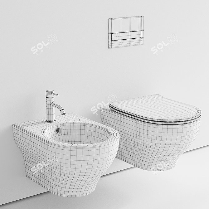 Olympia Ceramica Clear Wall WC Set 3D model image 5