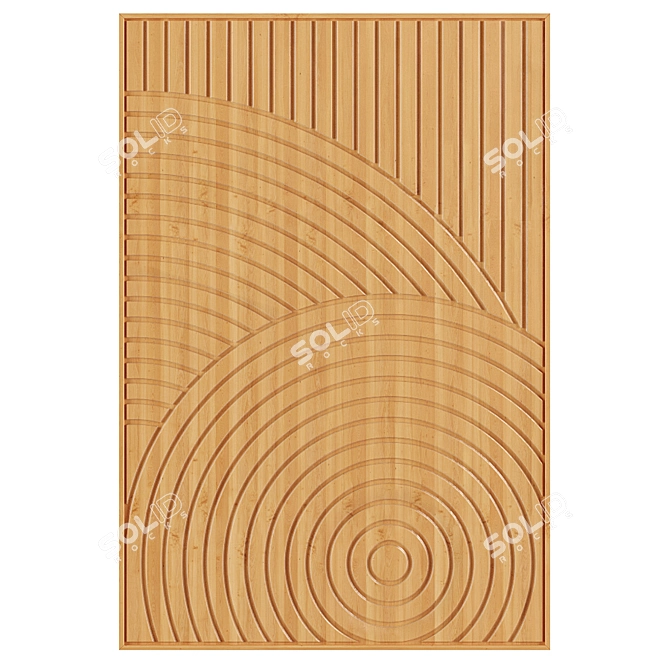 Wooden Relief Spiral Wall Decor 3D model image 2