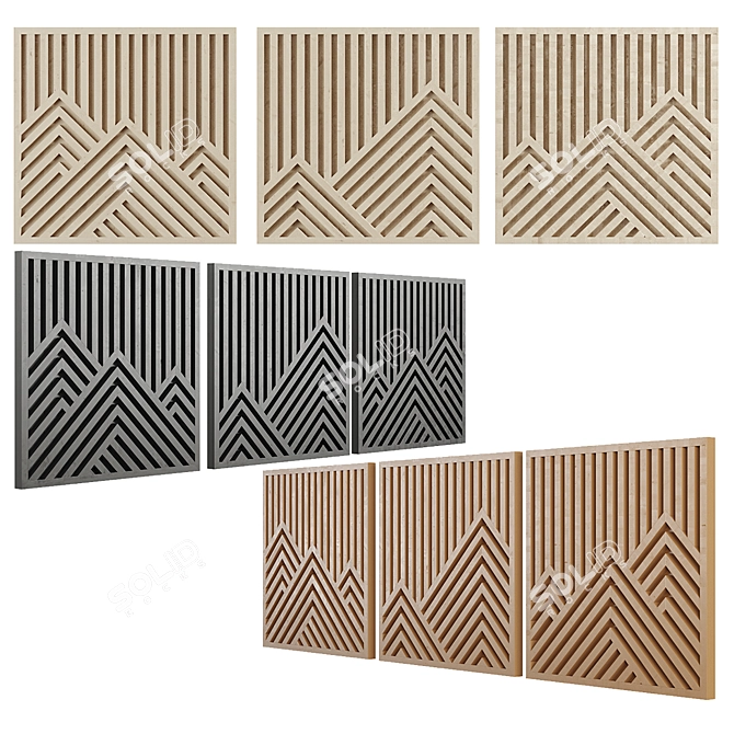 Nature's Majesty Wooden Wall Art 3D model image 1