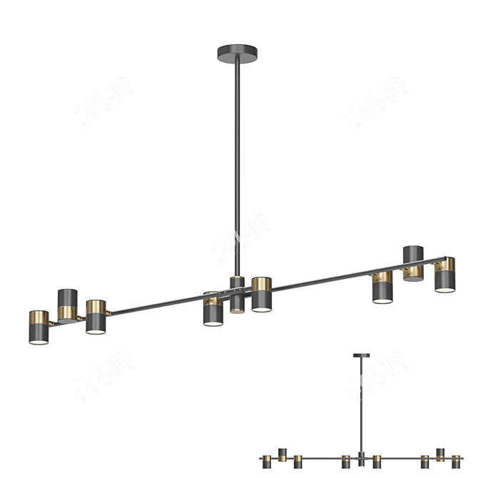 Sleek LED Track Lamp GITTAN 3D model image 1