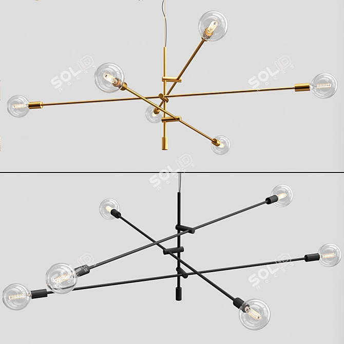 Vintage Edison Pendant Lamp 3D model image 2