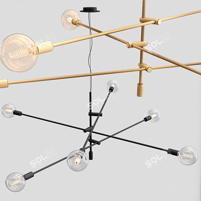 Vintage Edison Pendant Lamp 3D model image 4
