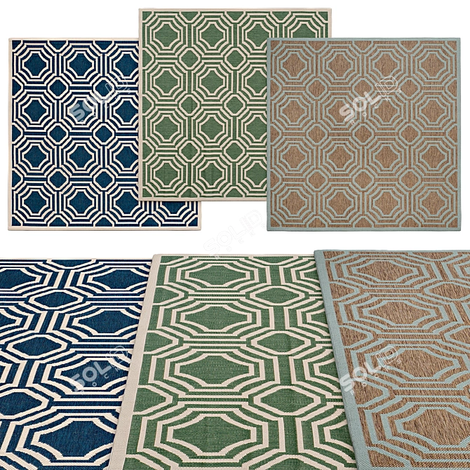 Square Rugs Collection | Various Sizes 3D model image 1