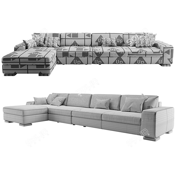 Elegant Pianca Meridiano Sofa 3D model image 4